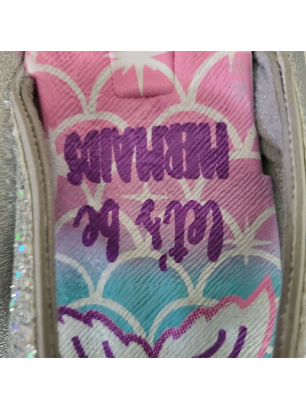 Elli By Capelli Girl's Let's Be Mermaid Pool Slides Flip Flop Silver/Blue Sz 3-4 - Picture 13 of 16